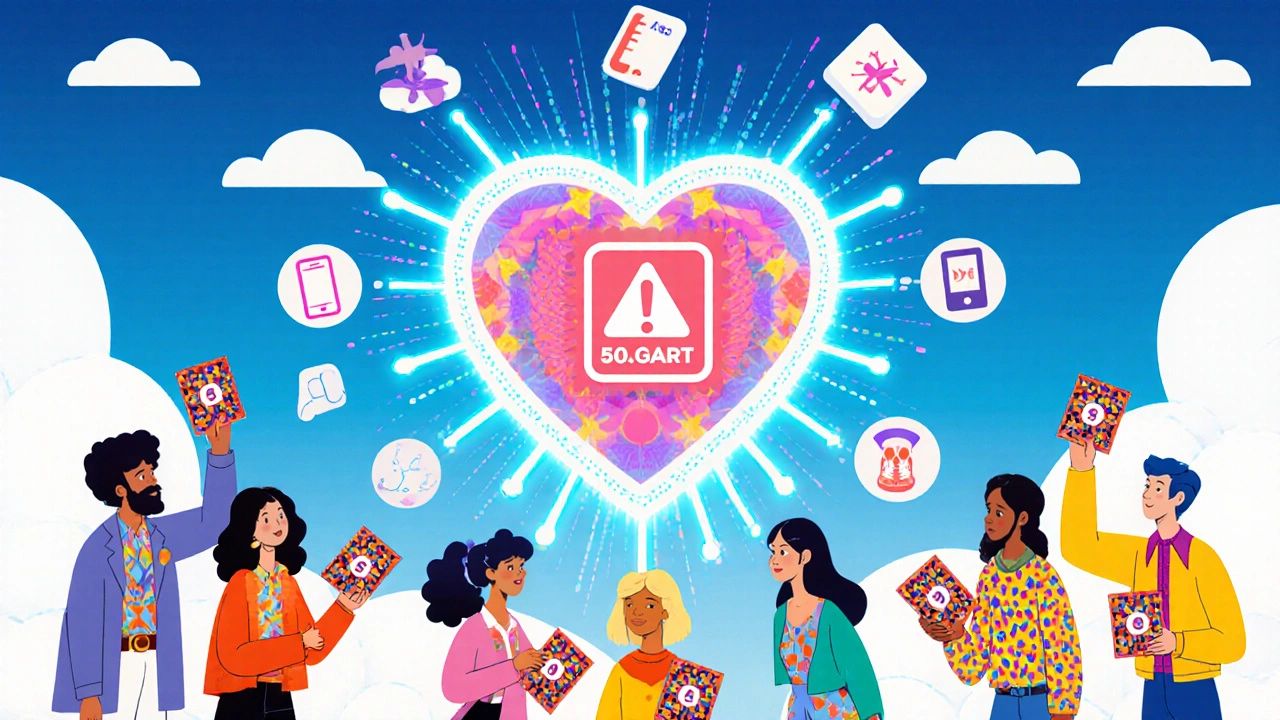 Diverse group of people surrounded by glowing recall alerts and lot number cards in a cosmic sky.