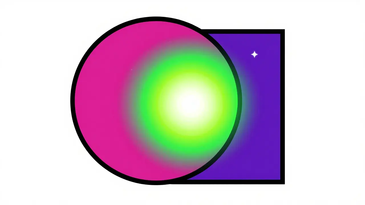 Geometric shapes merging into a glowing shield of health.