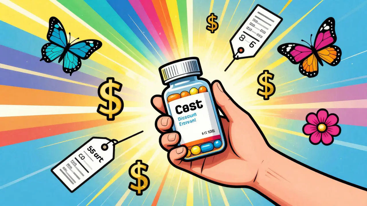 Generic pills radiating light symbolizing affordable healthcare