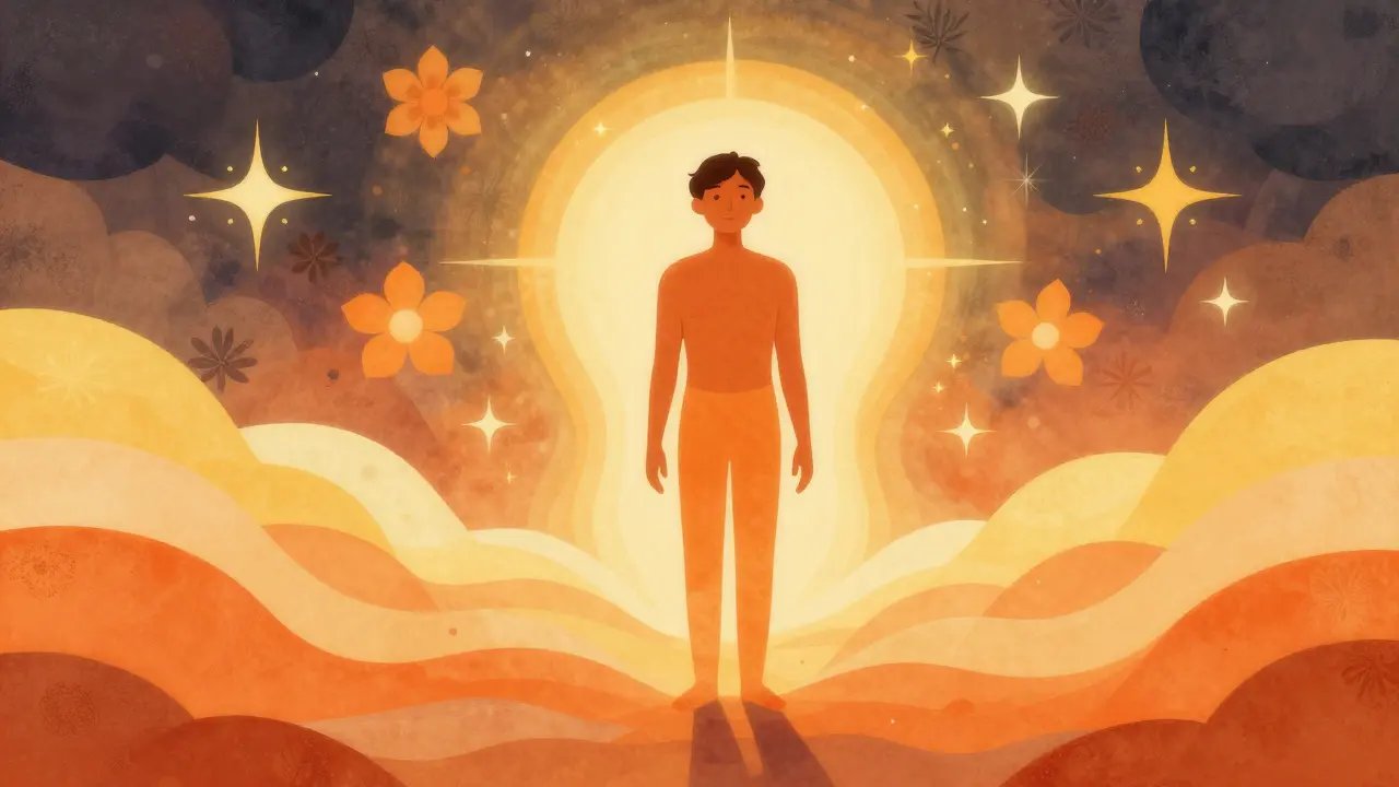 Vibrant illustration of a patient finding hope during medication adjustment.