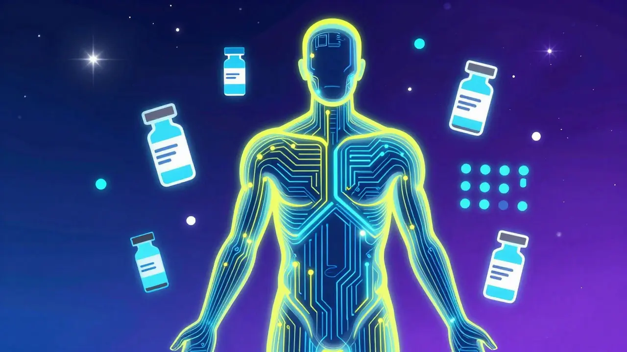 Abstract figure representing future precision medicine and monitoring