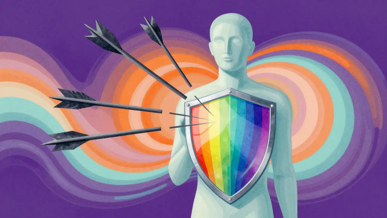 Artistic depiction of a shield protecting against infection risks